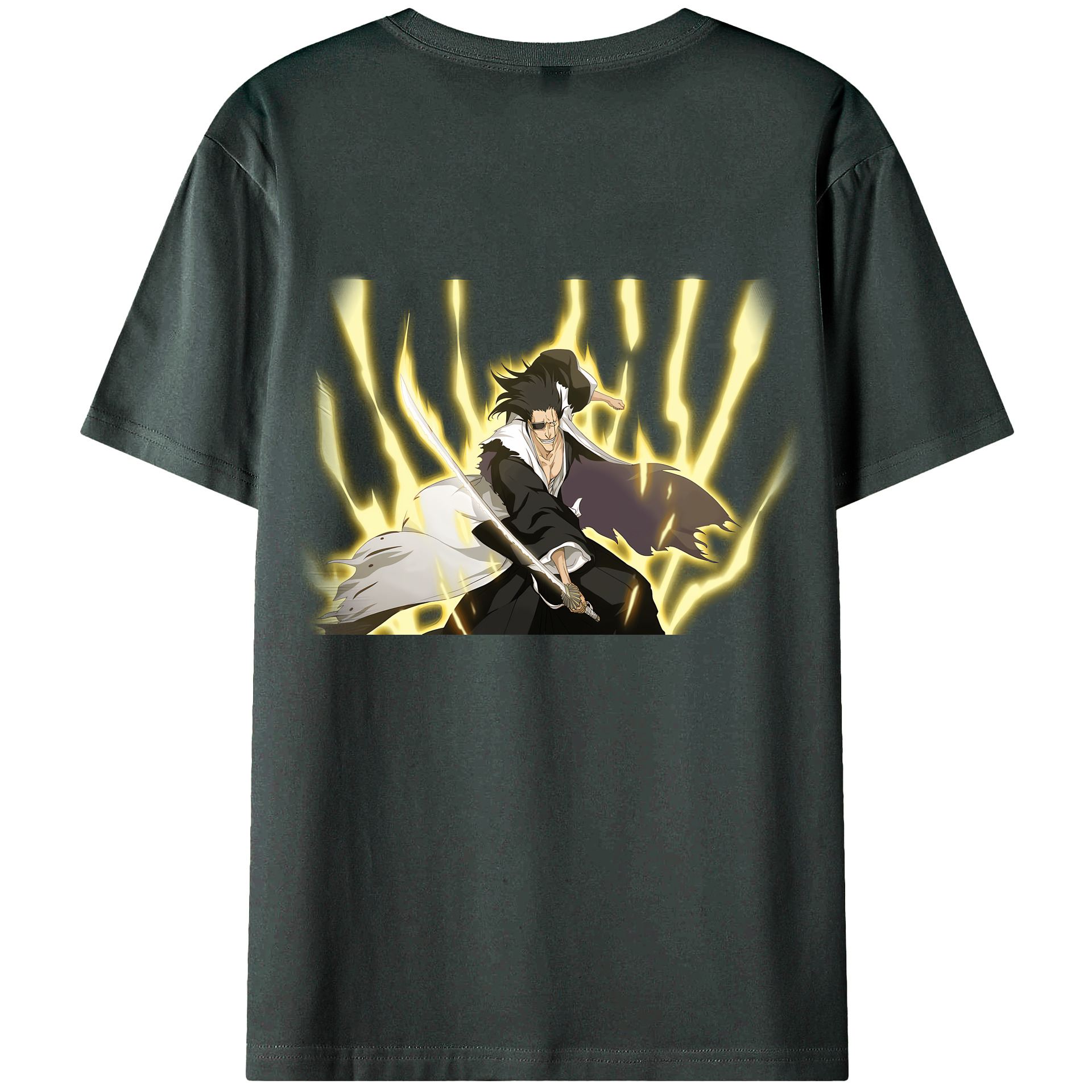 （画像用） ブリーチ ざらき けんぱち BLEACH Zaraki Kenpachi 綿100％ メンズ半袖Tシャツ（バックプリント） 通気性